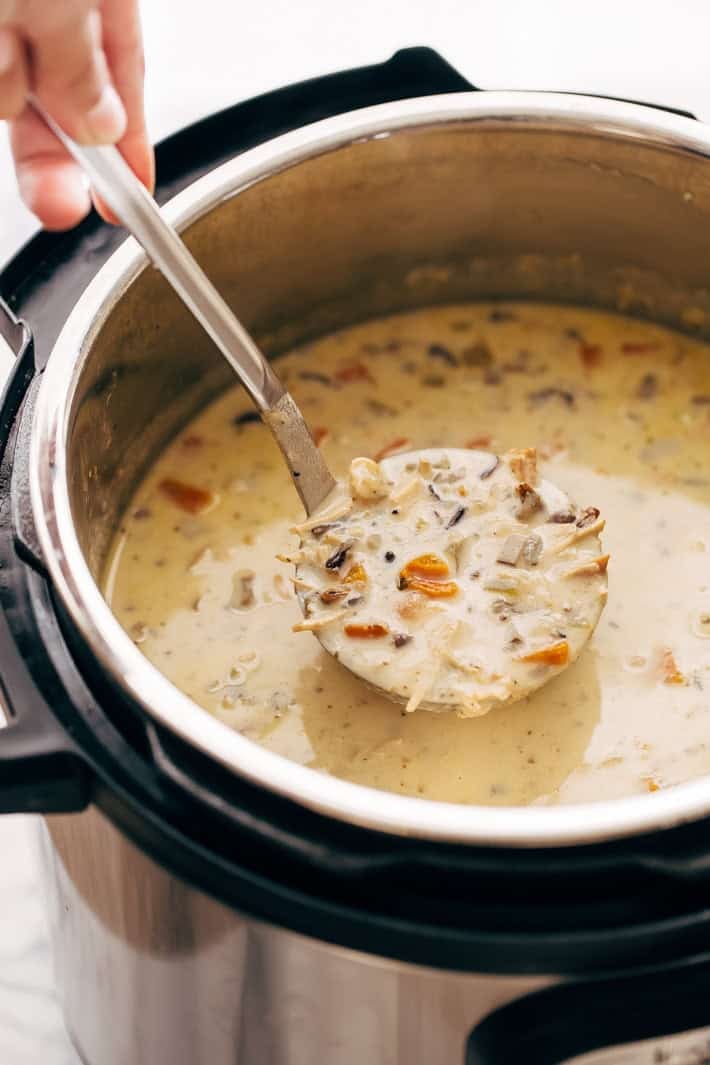 Gourmet Creamy Instant Pot Chicken Wild Rice Soup at Home